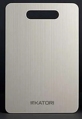 Katori branded brushed titanium cutting board